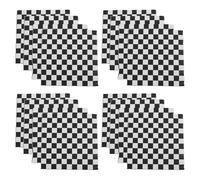 IDEANATEGRATE Paper Napkins Stylish Black and White Checkered 100pcs with High Absorbency and Quick Absorption Reusable Party Napkins for Birthday Parties and Weddings