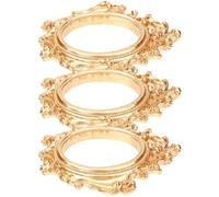IDEANATEGRATE Photo Frames Tiny Picture Frames 3pcs Resin Vintage with Unique Oval Shape and Antique Design, Lightweight Golden for Photo Props for Home Desktop Home Desktop and Coffee Shop