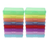 IDEANATEGRATE Photo Storage Boxes Color 16pcs with Removable Dividers Organizers Simple and Generous Style for Jewelry and Flash Cards Suitable for Travel and Backpack Storage