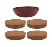 IDEANATEGRATE Pigeon Nest Set with 4pcs Brown Mats and Imitation Purple Clay Egg Basin Plastic and Grass Material for Pet Supply and Breeding Use