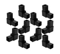 IDEANATEGRATE Plastic Square Tube Connectors Easy Installation and Versatile Use 10pcs for 25x25mm Pipes, 2-Way L Shape Tubing Fittings for DIY Projects and Home Furnishing
