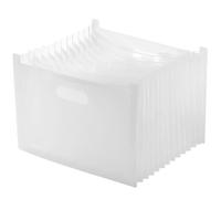 IDEANATEGRATE Portable Expanding File Organizer Folder for A4 Standard Paper and Bills, Lightweight Plastic Material with Multiple Storage Pockets, White Office Document Organizer Suitable