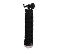 IDEANATEGRATE Portable Phone and Camera Tripod Stand, Stainless Steel, Black, Easy Access for Hiking and Video Calling, Compact Support for Photos and Live Use