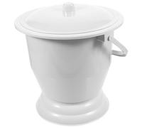 IDEANATEGRATE Portable Plastic Spittoon Chamber Pot with Lid for Adults, Sealed and Easy to Use, Round Shape, for Hospital and Travel Use by Elderly and Disabled People