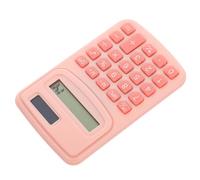 IDEANATEGRATE Portable Pocket Calculator with Solar Powered Basic Arithmetic Functions, Handheld Electronic Calculator Featuring a Pink Plastic and Silicone Design, for School and Office Use