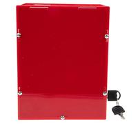 IDEANATEGRATE Practical Acrylic Ballot Box with Lock and Smooth Edges, Bright Red Multi-function Donation Box for Voting, Fundraising, and Suggestion Collection with Wall Mount Option