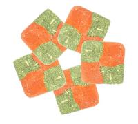 IDEANATEGRATE Rabbit Chew 5Pcs Organic Carrot Powder Cubes Natural Molar Treats for Small Animals