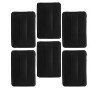 IDEANATEGRATE Replacement Makeup Pads Pu Leather Ultra-soft Black Crystal Velvet 6pcs Thin 65x45x4mm Powder Applicators for and Face Powder Foundation Cosmetics