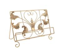 IDEANATEGRATE Retro Bookshelf Cast Iron Vintage Cookbook Stand for Kitchen in Book Support Easel for Reading Recipes