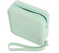 IDEANATEGRATE Reusable Silicone Sanitary Napkin Pouch Period Bag for Pads and Small Feminine Holder in Ocean Green for Purse and Travel Use