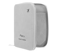 IDEANATEGRATE RFID Passport Holder for Travel with Multiple Compartments, Compact and Wear-Resistant Pu Leather Wallet, Secure Zipper Closure, Document Organizer for Family International Trips,