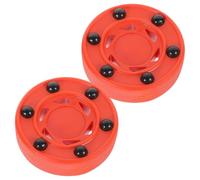 IDEANATEGRATE Roller Hockey Pucks High Impact Resistance and Consistency on Smooth Surfaces 2pcs Lightweight Nylon and Pvc Material for Training and Street Hockey Use