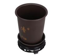 IDEANATEGRATE Rounded Abs Plastic Orchid Plant Pots with Base, Comfortable Design to Survival Rate of Seedlings, for Balcony and Office Gardening