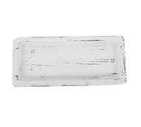 IDEANATEGRATE Rustic Wooden Narrow Tray for Dining Room and Bathroom, Long Rectangular Decorative Wood Tray with Lasting Durability and Easy Maintenance, White Farmhouse Style Centerpiece