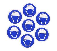 IDEANATEGRATE Safety Helmet Wearing Warning Sign Stickers Simple and Intuitive Design 10pcs Pvc with Self Adhesive Label to Prevent Potential Accidents for Workplace and Environments