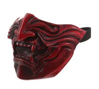 IDEANATEGRATE Samurai Half Mask Latex Japanese Demon Party Mask for Cosplay