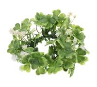 IDEANATEGRATE Shamrock Artificial Plastic Decoration St Patrick's Day Candle Wreath with Delicate Design and Versatile Use for Holiday Celebrations and Home Decor