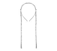 IDEANATEGRATE Shiny Rhinestone Hair Chain Headband and Little, Silver Zinc Alloy with Delicate Appearance, Matches Hair Styles, Elegant and Chic Headwear Accessories for Daily Life