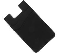 IDEANATEGRATE Silicone Phone Card Holder Stylish Accessory with Adhesive Design and Nonslip Dual-Layer Structure, Wallet for Bus and Bank Cards Black for Occasions and Travel