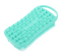 IDEANATEGRATE Silicone Shower Brush Body Scrubber with Dandruff Removal and Easy to Carry Design, Soft Silicone Bath Massage Brush for Swimming Pool and Family Bath Use, Green Colour