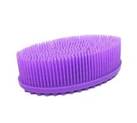 IDEANATEGRATE Silicone Shower Scrubber and Bath Brush with Simple Operation, Convenient Carrying, Suitable for Swimming Pool and Family Massage, Purple