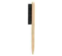 IDEANATEGRATE Small Soft Wooden Beard Brush for Men Gentle Boar Bristle Pocket Travel Mustache Comb for Beard Grooming Styling and Cleaning Suitable for Daily Use and Professional Barbers Khaki