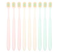 IDEANATEGRATE Soft Bristles Toothbrush Set with Wide and Thin Brush Head for Adults 9pcs Gently Gums Stable Design Plastic Handle, Gently Gums for Daily Household Use