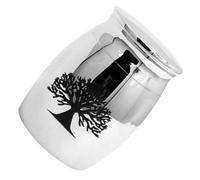 IDEANATEGRATE Stainless Steel Cremation Urn Convenient to Use Container with Tree of Life Pattern, Lightweight Jar with Unscrewable Lid for Pets Cremated Ashes in Living Room or Study