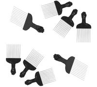 IDEANATEGRATE Stainless Steel Needle Hair Pick Comb for Styling and Curling with Black Pp Handle, Elegant and Simple Design, for Salon Use and Hair Parting, Suitable for Men and Women