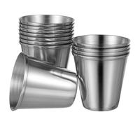 IDEANATEGRATE Stainless Steel Shot Cups Anti-Rust Shatterproof Design 12pcs Portable Spirits Cup 30ml Capacity Lightweight for Whisky and Vodka for Boating and Chilly Weather
