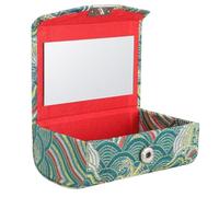 IDEANATEGRATE Stylish Chinese Embroidered Cloth Lipstick Holder Lightweight Travel Cosmetic Case for Lipstick Storage and Organizing Small Items, for Travelling and Parties