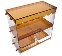 IDEANATEGRATE Tea Bag Organizer 2-tier Countertop Coffee Station Shelf with Removable Drawer and Side Hooks, Pet Material, Space-saving Design, Versatile Placement for Office and Cafe Counter