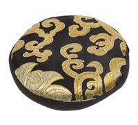 IDEANATEGRATE Tibetan Singing Bowl Buddhist Temple Furnishing Traditional Pattern Design, Cushion Holder Pad Lightweight Cotton Cloth round Mat with Buddha Sound Bowls and Home