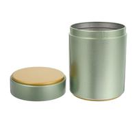 IDEANATEGRATE Tinplate Tea Leaf Sealed Jar Canister for Loose Tea Storage Compact Small Green Decorative Container for Snacks and Ingredients and Easy-clean Kitchen Storage