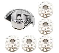 IDEANATEGRATE Universal Sewing Machine Bobbin Case Holder Set in Silver Stainless Steel Convenient Storage Accessory Compatible with Household Sewing Machines