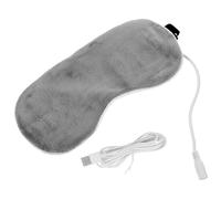 IDEANATEGRATE USB Heated Eye Mask with Adjustable Temperature 3D Contoured Grey Sleep Mask for Dry Eyes Relief and Warm Compress for Travel and Home Use