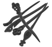 IDEANATEGRATE Vintage Chinese Hair Sticks 5pcs Wooden Hair Pins Black Retro Elegant Styling Accessories to Decorate and Hold Bun for Women for Daily Use
