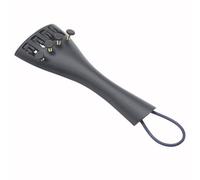 IDEANATEGRATE Violin Tailpiece Replacement Part for 3/4 and 4/4 Violins with 4 Fine Tuners and Tailgut Wire Black Aluminium Alloy and Plastic Easy to Tune and Ready to Use