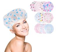 IDEANATEGRATE Waterproof Shower Caps 10pcs for Women, PE Material Bathing Hair Hats with Insulation Performance, Convenient to Use at Home Or Bath
