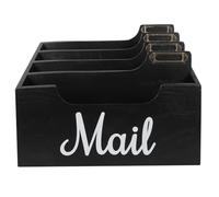 IDEANATEGRATE Wood Mail Organizer with Multiple Compartments, Smooth Finish Wooden Letter Holder for Desk, Versatile File Storage Box for Home and Office Use