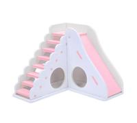 IDEANATEGRATE Wooden Hamster Playground Slide House with Climbing Ladder Multi-purpose Chewable Pet for Guinea Pigs and Chinchillas Indoor Exercise and Playing Activity