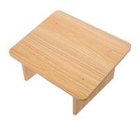 IDEANATEGRATE Wooden Step Stool for Toilet Squatting Toilet Stool Small Footstool with Anti-Slip Surface Oak Color Footrest for Bathroom, Bedroom, and Office Use