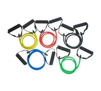 IDEANATEGRATE Yellow Latex Resistance Bands with Comfortable Handles for Exercise and Pilates, Easy to Use Outdoor Elastic Pull Rope for Strength Training and Fitness Workouts