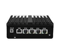 IDEARACE Fanless Industrial Mini PC Firewall Soft Router N100 3.4GHz with 16GB DDR5 RAM 512GB NVME SSD, 4X i226V 2.5G LAN, 1xCOM, 2xUSB 3.0, 1xHD/DP, 4G/5G SIM Slot, AES-NI Auto Power On