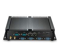 IDEARACE Fanless Mini Desktop Computer PC, i5 4th Gen. up to 2.6GHz CPU, 8GB RAM 256GB SSD, 6xCOM RS232, 2xNICs 2xHD, WiFi, Full Metal Case
