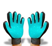 IDEARES Pet Hair Remover & Grooming Glove, 2-Pack Left & Right Mitt with 313 Soft Tips, Deshedding Brush for Dogs & Cats