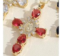 Ideas For Women For Female Minority Fashion Versatile Zircon Chain Lollipop Necklace (Red, One Size)