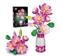 Ideas Lotus Flowers Botanical Building Set, Compatible with Lego Mainstream Brands Adults Collectible MOC flowers Model STEM Toy for Botanical Home Office Decor，Gift for Kids Boys & Girls 8-16 710 PCS