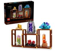 LEGO Ideas Mineral Collection Building Set for Adults - Display Model with Crystal Elements incl. Amethyst, Flourite & Tangerine Quartz, plus 3 Stands - Home Decor Gift Idea - 21362