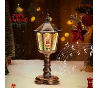 Ideashop Christmas Musical Snow Globe Lantern Lighted Water Glittering Lantern with 8 Christmas Songs, USB & Battery Operated Musical Snow Globe Christmas Decoration Adults Kids (Santa)